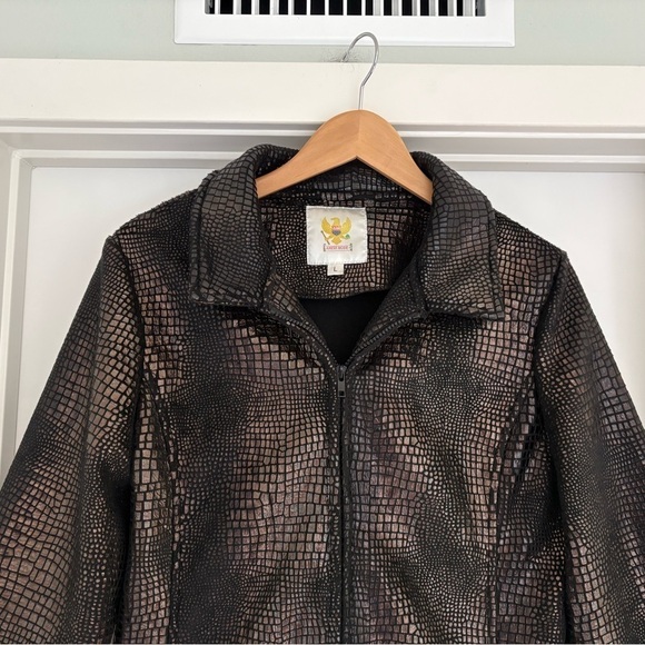 Ameri Mode Metallic BrownTextured Jacket Size L - Picture 2 of 7